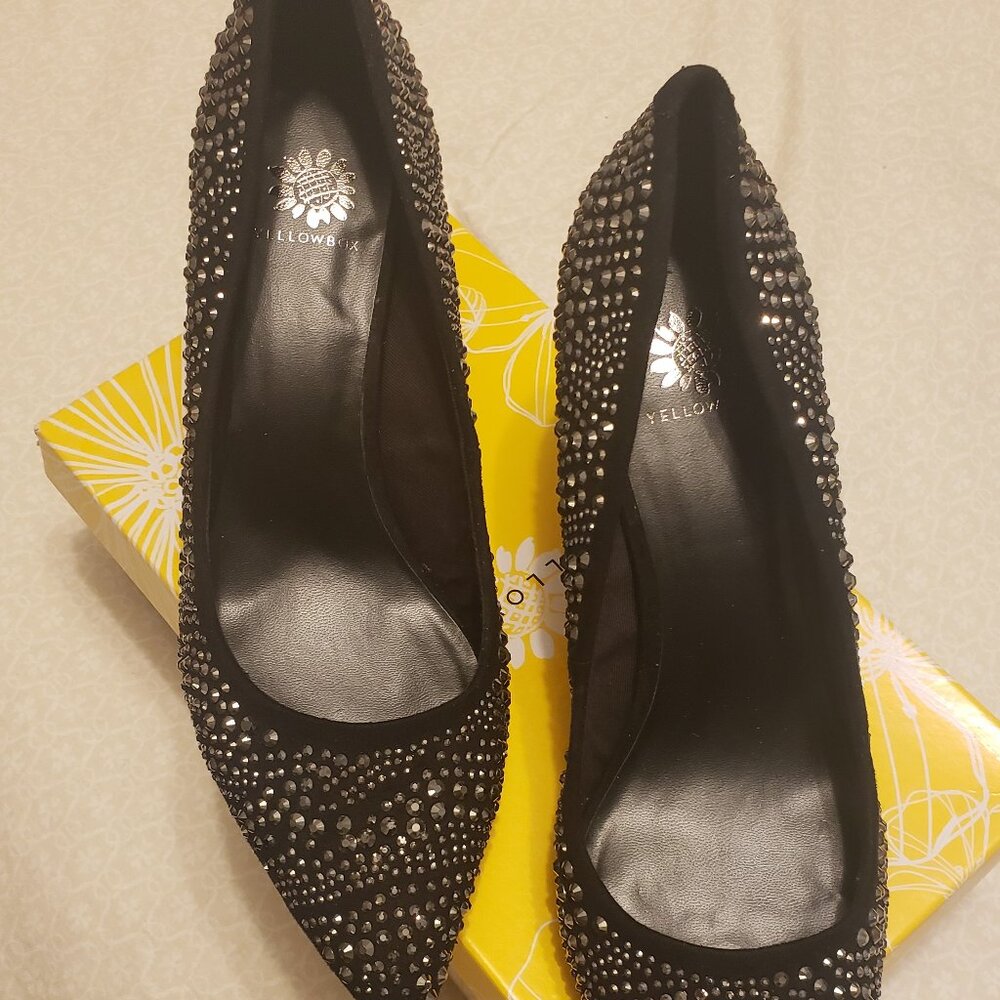 Yellow Box Rhine stone shoes
